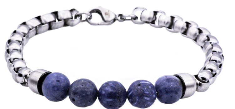 Blackjack (Y)GENUINE BLUE CORAL BRACELET