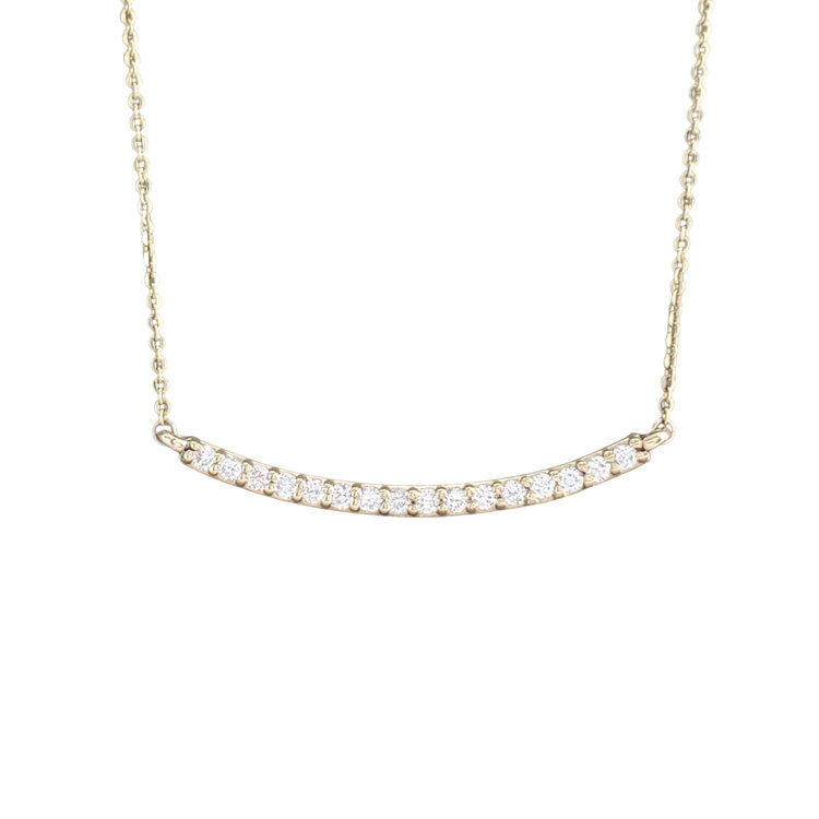 PRIMA NEW YORK (R) 14KY .25CT VS2 G DIAMOND BAR NECKLACE