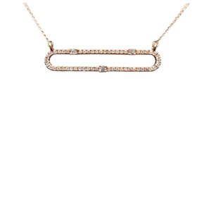 Daniels Jewels Art (R) 14K .33CT TDW PAPER CLIP DIAMOND NECKLACE IN ROSE GOLD