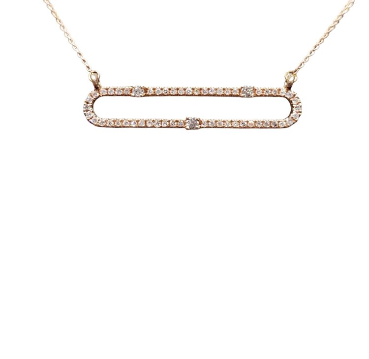 Daniels Jewels Art (R) 14K .33CT TDW PAPER CLIP DIAMOND NECKLACE IN ROSE GOLD