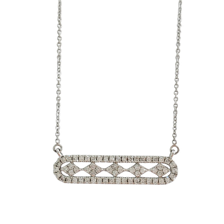 Daniels Jewels Art (R) 14K .65CT TDW DIAMOND PAPER CLIP NECKLACE IN WHITE GOLD