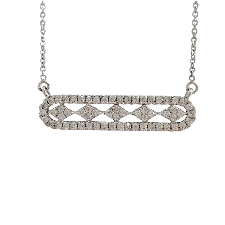 Daniels Jewels Art (R) 14K .65CT TDW DIAMOND PAPER CLIP NECKLACE IN WHITE GOLD