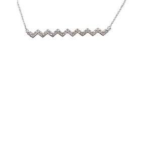 Daniels Jewels Art (R) 14K .33CT TDW HEART BEAT BAR NECKLACE IN  WHITE GOLD
