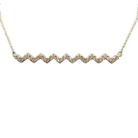 Daniels Jewels Art (R) 14K .40CT TDW HEART BEAT BAR DIAMOND NECKLACE IN YELLOW GOLD