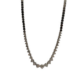 Gemdek (R) 14K 3.25CT GRADUATED DIAMOND TENNIS NECKLACE