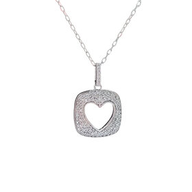 (R) 925 .25CT HEART PENDENT