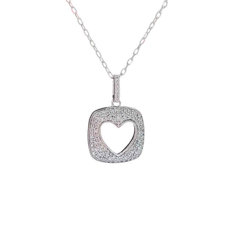 (R) 925 .25CT HEART PENDENT