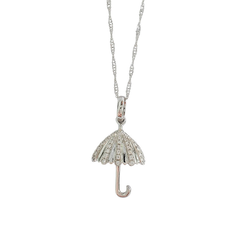 (R) 14KW .10CT DIAMOND UMBRELLA PENDANT