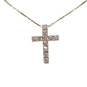 Gordon Brothers Company (B) 18K .75CT G VS2 YELLOW GOLD CROSS WITH 11 DIAMONDS