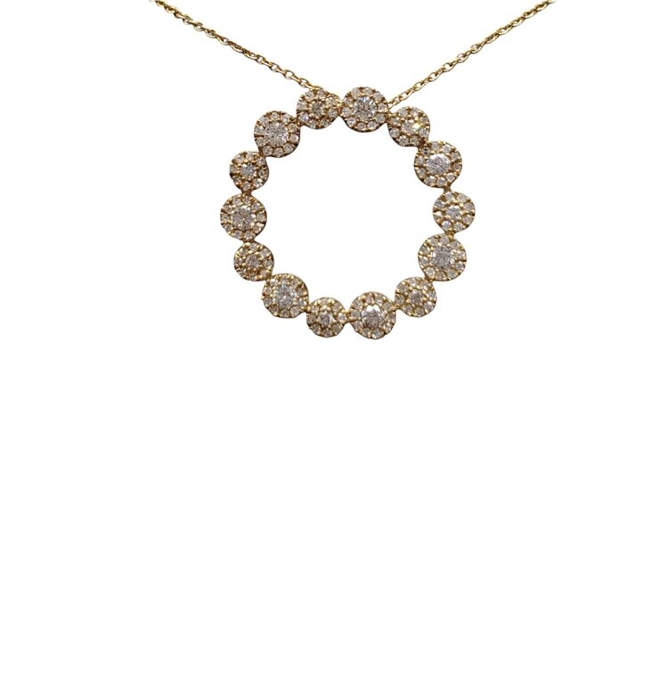 (B) 14K .73CT TDW YELLOW GOLD 14 HALOS DESIGN 140 DIAMONDS