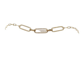 Daniels Jewels Art (R) 14KY .25CT PAPER CLIP  DIAMOND ACCENTED BRACELET