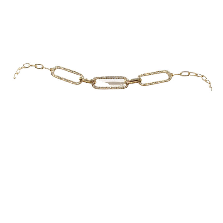 Daniels Jewels Art (R) 14KY .25CT PAPER CLIP  DIAMOND ACCENTED BRACELET