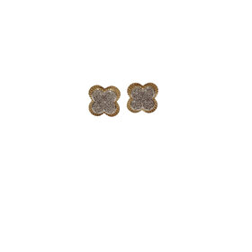 Daniels Jewels Art (R) 14KY .20CT CLOVER DESIGN CLUSTER STUD EARRINGS
