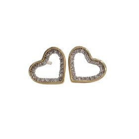 Daniels Jewels Art (R) 14K .13CT TDW YELLOW GOLD HEART DIAMOND EARRINGS
