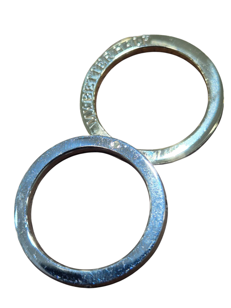 Heavy Stone (Y) 14K & PLAT .15CT DIA BAND 8 ROUND DIAMONDS VS2 F , 2MM 14K YELLOW GOLD & 2MM PLATINUM (MY BETTER HALF” DESIGN