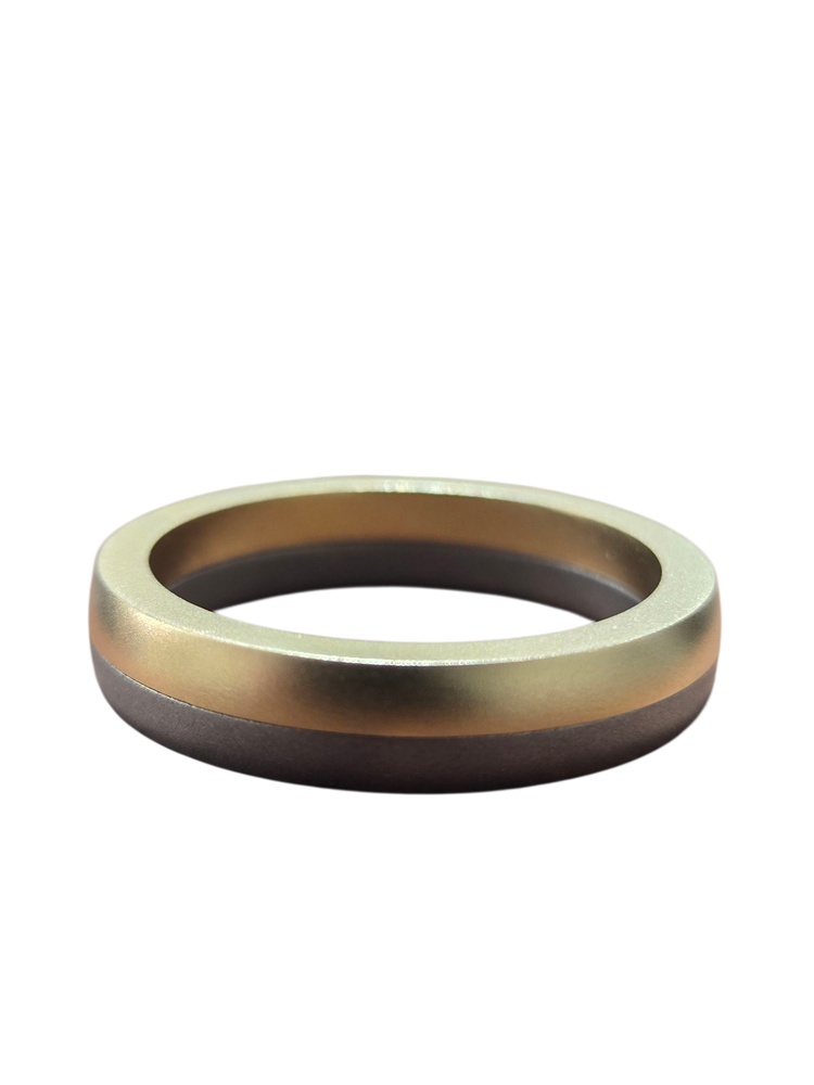 Heavy Stone (Y) 14K & COBALT BAND “ MY BETTER HALF” 2MM COBALT WITH 3MM 14KYELLOW GOLD