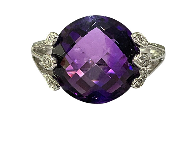 (Y) 14KW 6.07ct AM .06ct DIA RING