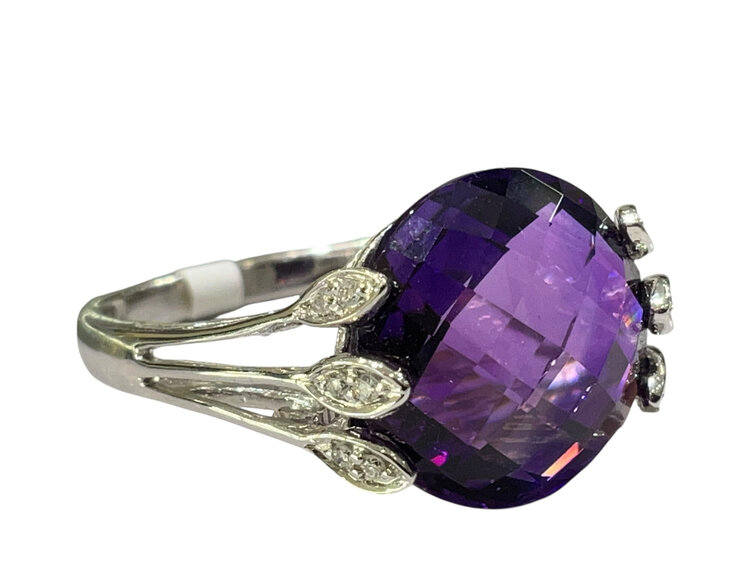 (Y) 14KW 6.07ct AM .06ct DIA RING