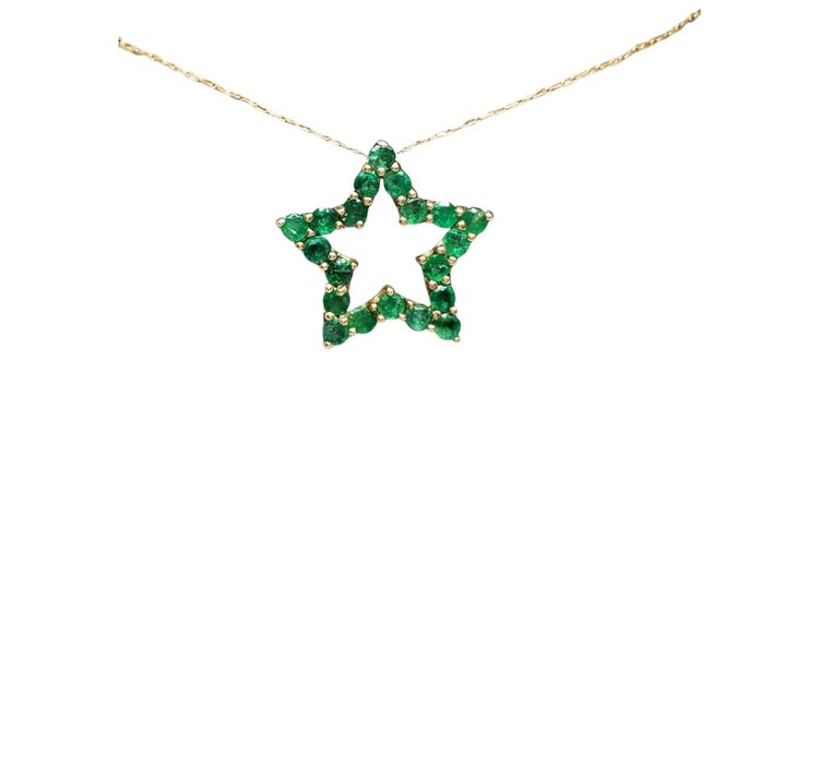 (R) 10K EMERALD STAR PENDENT
