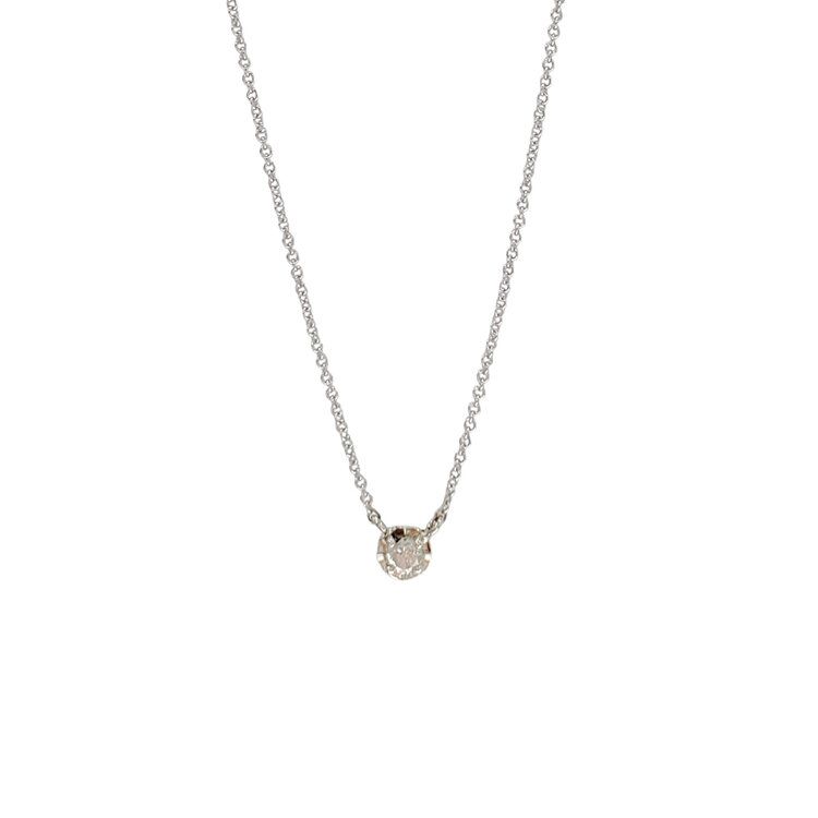 (R) 925 .12CT SOLITAIRE GENUINE DIAMOND NECKLACE