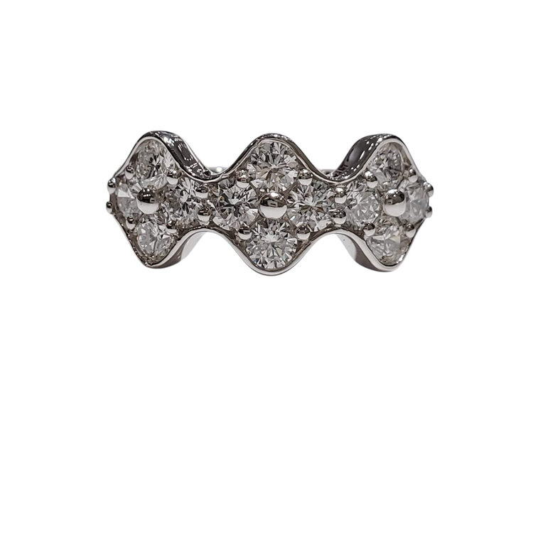 (R)925 1.50CT 3 FOUR STONE CLUSTER RING