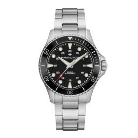 Hamilton HAMILTON SCUBA/ Reference H82515130 / Caliber H-10 / Collection Khaki Navy /Movement Automatic/Case size 43MM/Thickness 12.58MM/Dial Color Black/Case Stainless Steel/Crystal Sapphire/80 hr pwr