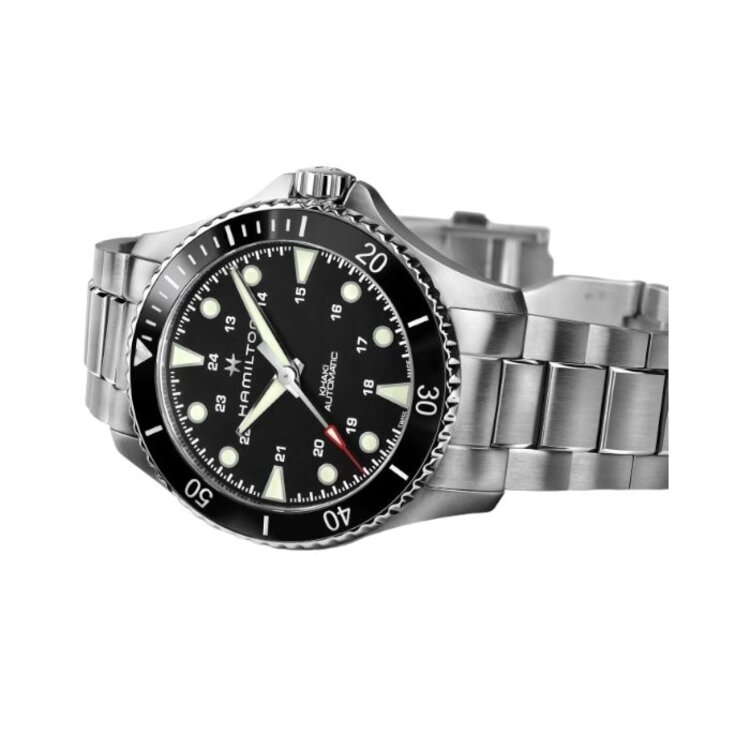 Hamilton HAMILTON SCUBA/ Reference H82515130 / Caliber H-10 / Collection Khaki Navy /Movement Automatic/Case size 43MM/Thickness 12.58MM/Dial Color Black/Case Stainless Steel/Crystal Sapphire/80 hr pwr
