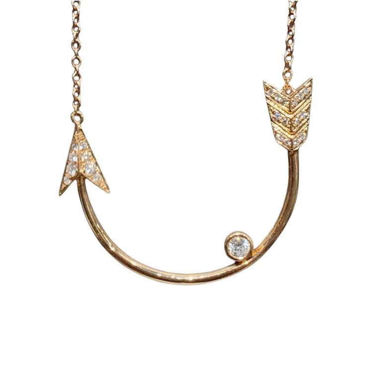 (Y) 18KR .30CT TDW ARROW NECKLACE