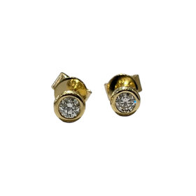 KALLATI (R) 14KY 1/3CT BEZEL STUD EARRINGS