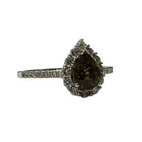 KALLATI (R) 14K 1.20CT ALEX PEAR CUT .50CT SI DIAMOND FASHION RING