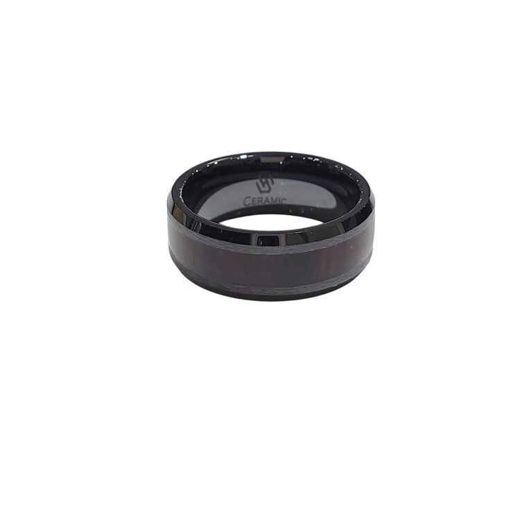 Heavy Stone (Y) ZIRC COCOBOLO MENS BAND