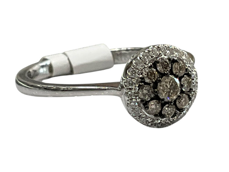 (B) 14K .31TDW CHC&WHT DIA, 14 Karat weight .31 Total diamond weight, Chocolate and White diamond ring