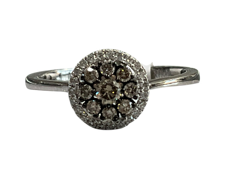 (B) 14K .31TDW CHC&WHT DIA, 14 Karat weight .31 Total diamond weight, Chocolate and White diamond ring