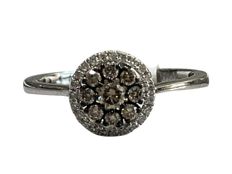 (B) 14K .31TDW CHC&WHT DIA, 14 Karat weight .31 Total diamond weight, Chocolate and White diamond ring