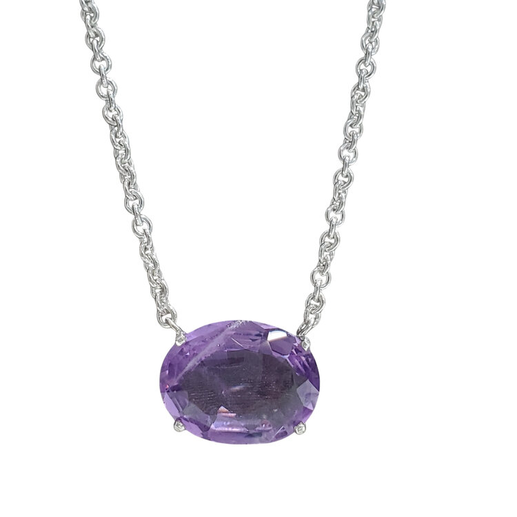(Y) 925. 13CT AMETHYST  NECKLACE