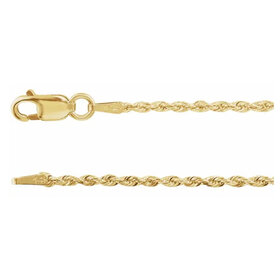 (R) 14KY 1MM ROPE CHAIN 16 INCH