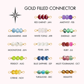 SUNSTONE (Y) YGF NATURAL BIRTHSTONES, 14K Gold Filled Yellow Rock Candy Birthstone Connector