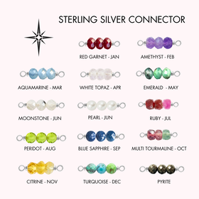SUNSTONE (Y) 925 NATURAL BIRTHSTONES, 925 Sterling Silver Rock Candy Birthstone Connector