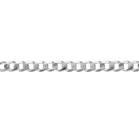 (R)14KW CURB LINK CHAIN PER INCH WITH NOCLASP IN WHITE GOLD