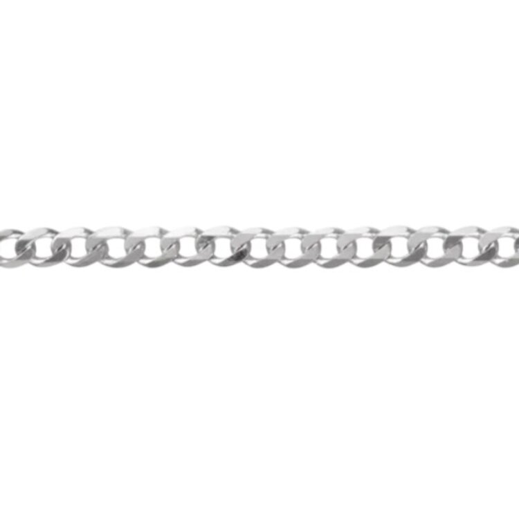 (R)14KW CURB LINK CHAIN PER INCH WITH NOCLASP IN WHITE GOLD