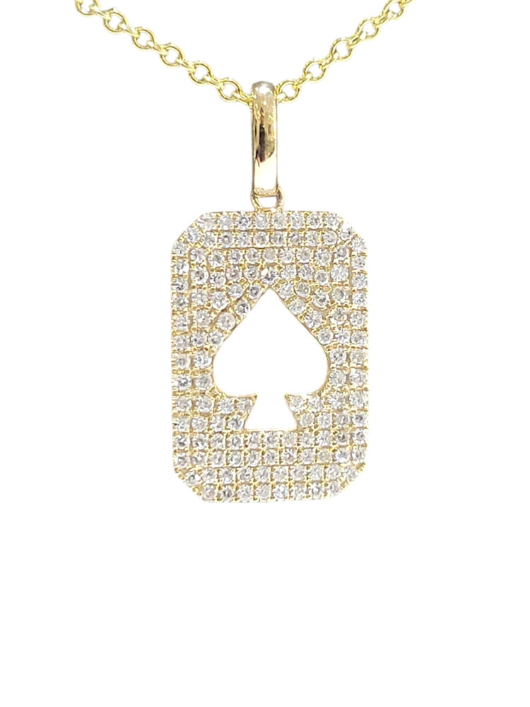 EFFY (X) 14KY 0.43CT DIA SPADE PENDT, 14K YELLOW GOLD 0.43 DIAMOND SPADE PENDANT