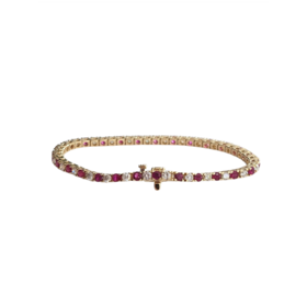 Ryan Gems Inc M(Y) 14KY 2.70CT RUBY 2.08CT DIAMOND TENNIS BRACELET