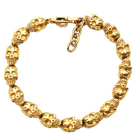 (R) MENS GOLD SKULL BRACELET