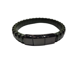 Blackjack (R) OLIVE LEATHER AND STEEL MAGNETIC CLASP BRACELET