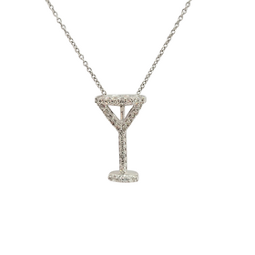 GBC (X)14K 0.125CT DIAMOND MARTINI GLASS PENDANT