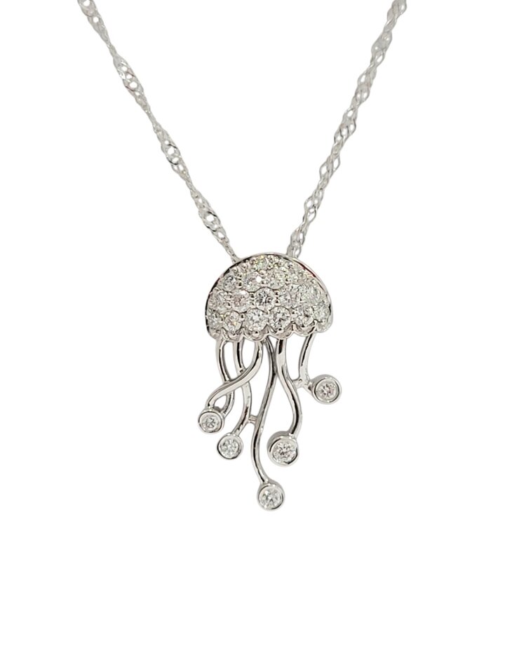 GBC (X)14K .15CT DIAMOND JELLYFISH PENDANT