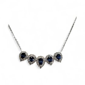 Ryan Gems Inc M(Y) 14K 1.05CT SAPPHIRE .46CT DIAMOND ACCENTED NECKLACE