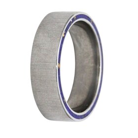 Heavy Stone (R) TITANIUM 7MM LAPIS CRUSHED AND GOLD LEAFLET SIDEVIEW