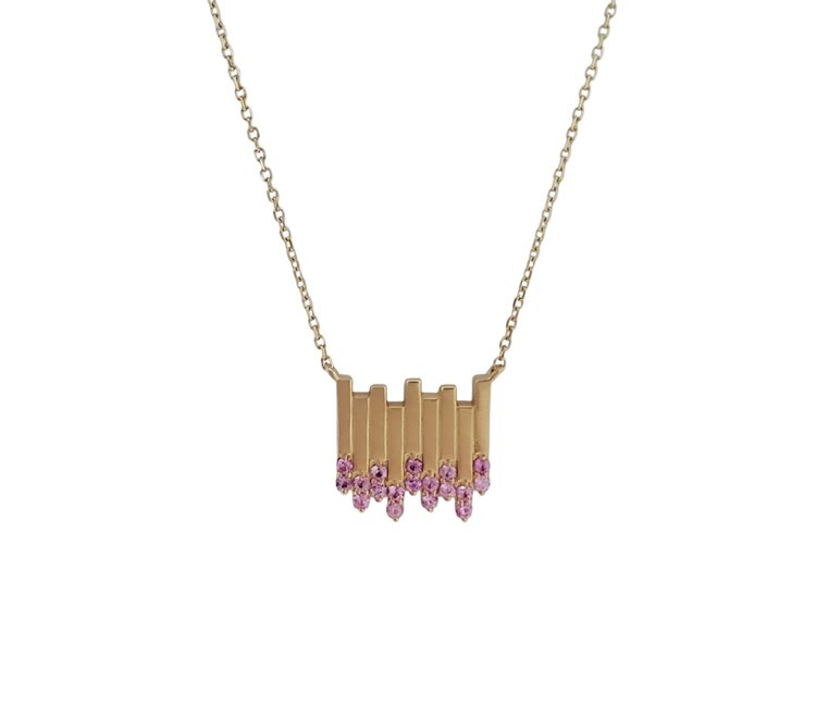 PARAGON COUTURE (R) 14KY .20CT PINK SAPPHIRE NECKLACE