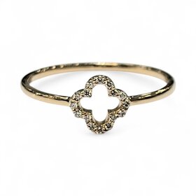 PARAGON COUTURE (R) 14KY .08CT DIAMOND CLOVER DESIGN RING